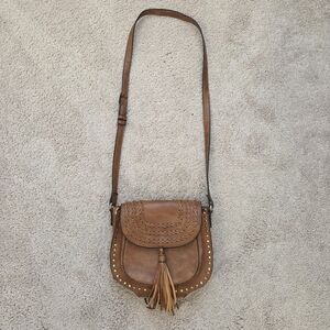 Antik Kraft Western Studded Fringe Crossbody Bag